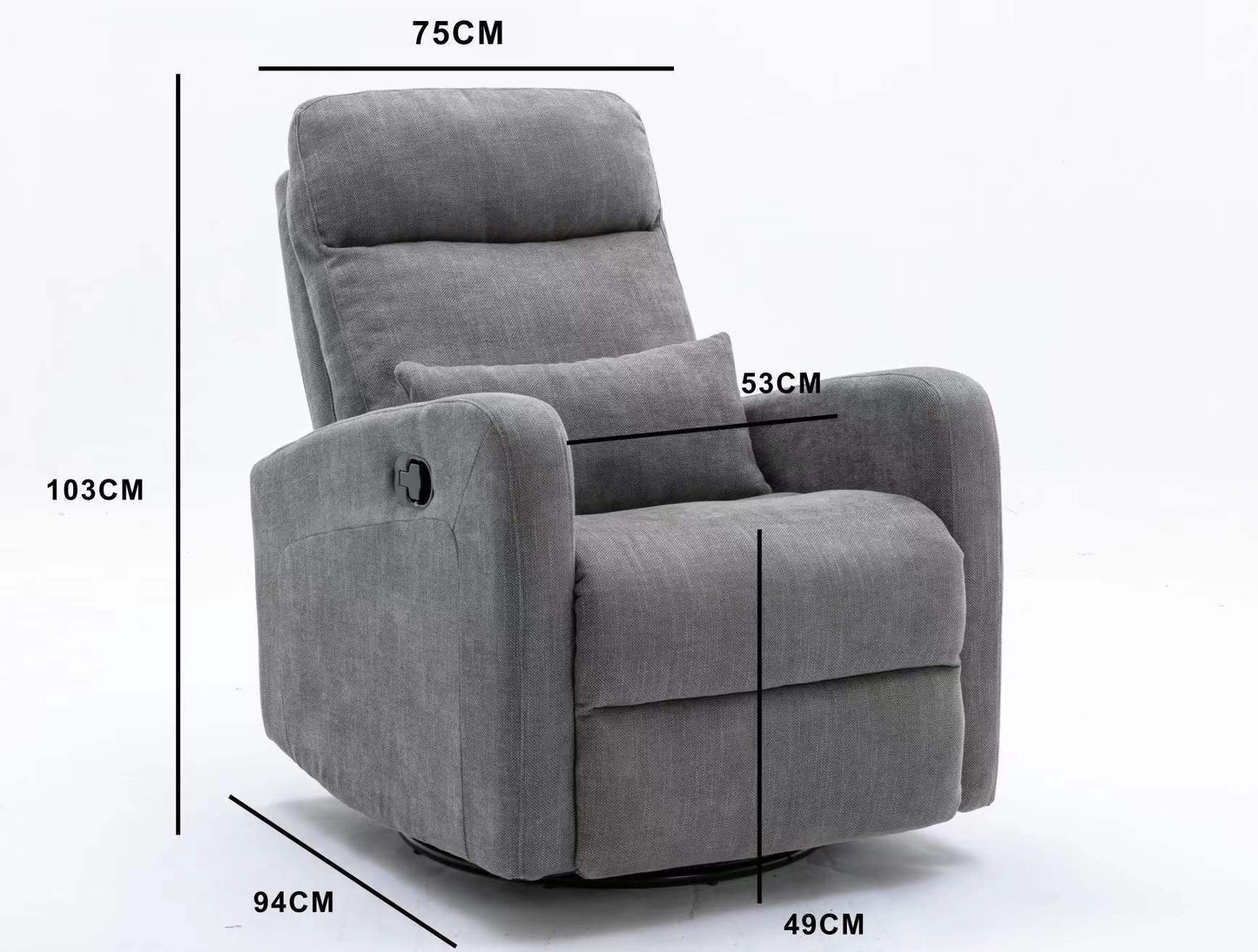 COCOON PLUSH Recliner Glider Chair - Dove Grey