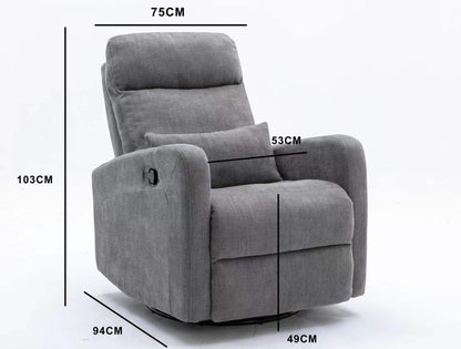 COCOON PLUSH Recliner Glider Chair - Dove Grey