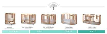 Lolli Furniture Sprout 4 in 1 Natural beech wood Including the Australian made mattress set