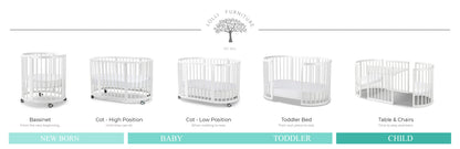 Lolli Furniture Sprout 4 in 1 Snow White beech wood Including the Australian made mattress set